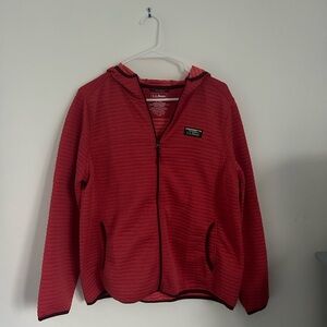 L.L. Bean Red Sporty Zip-Front Jacket